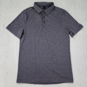 LULULEMON Men's Heathered Grey Lavender Polo Shirt Stretch Size Small‎